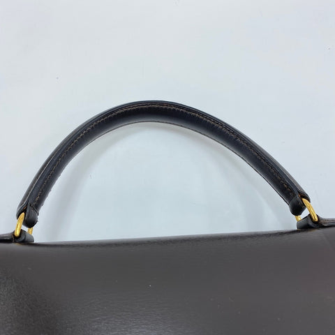 HERMES Kelly 32 Handbag Brown WS35100