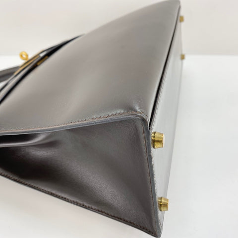 HERMES Kelly 32 Handbag Brown WS35100