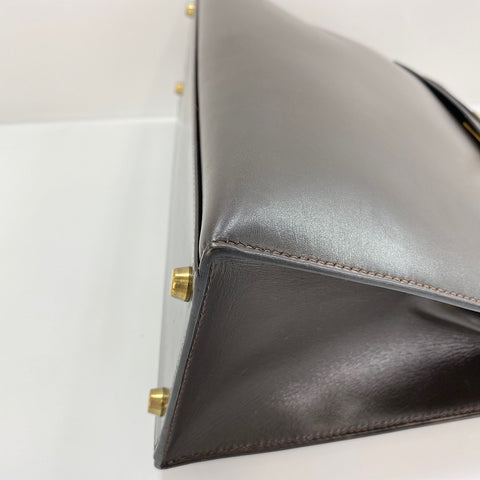 HERMES Kelly 32 Handbag Brown WS35100