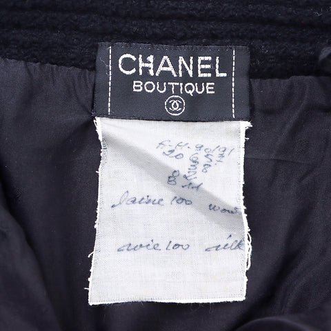 シャネル CHANEL ツイード スーツ 2000年代 セットアップ VINTAGE 中古 定番  ウール ブラック WS3522