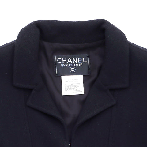 シャネル CHANEL ココボタン 1996年 コート ブラック WS3523