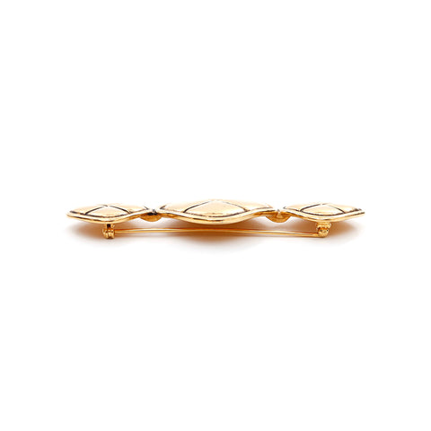 CHANEL Matelasse motif rhombus Brooch gold WS3554