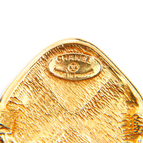 CHANEL Matelasse motif rhombus Brooch gold WS3554