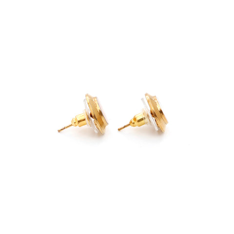 Chanel Coco Mark Round Earrings Gold WS3556