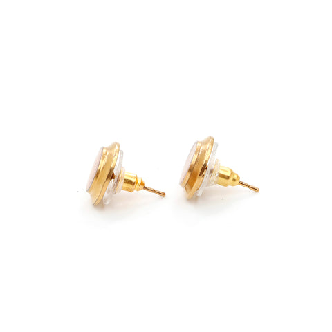 Chanel Coco Mark Round Earrings Gold WS3556