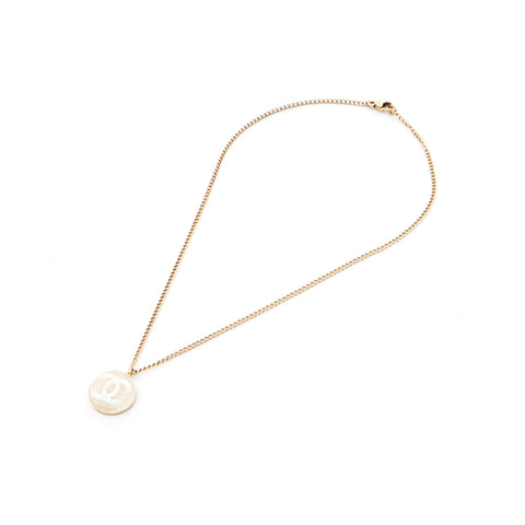 Chanel Coco Mark Round Necklace Gold WS3575