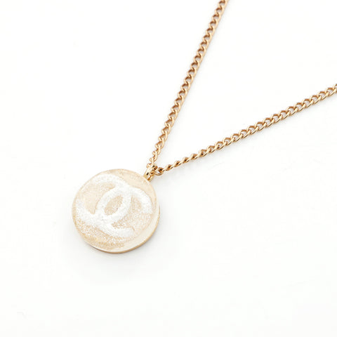 Chanel Coco Mark Round Necklace Gold WS3575