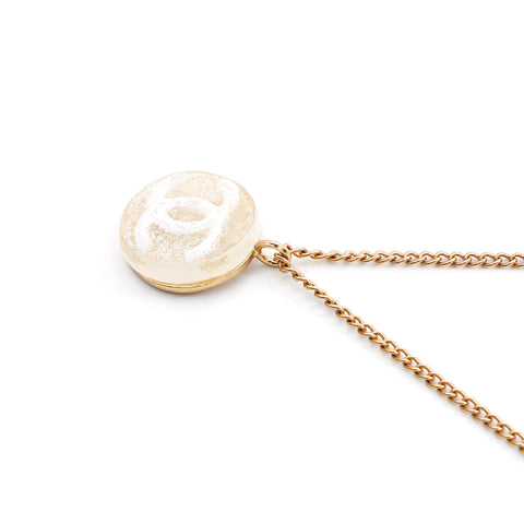 Chanel Coco Mark Round Necklace Gold WS3575