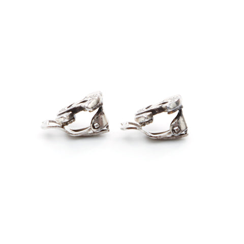 Chanel Coco Mark Earrings Silver WS3588