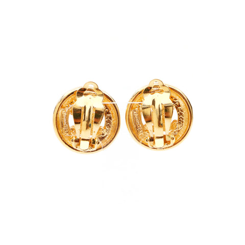 Chanel Coco Mark Simple 2000s Gold Earrings WS3603