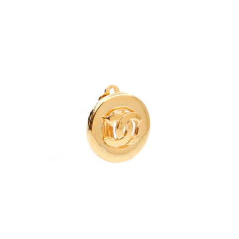 Chanel Coco Mark Simple 2000s Gold Earrings WS3603