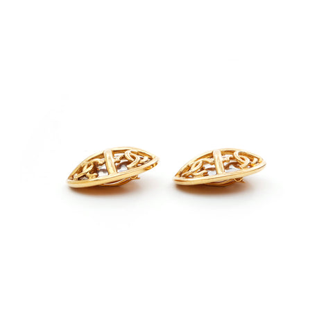 Chanel Round Coco Mark 1995 95p Boucles d'oreilles en or WS3621