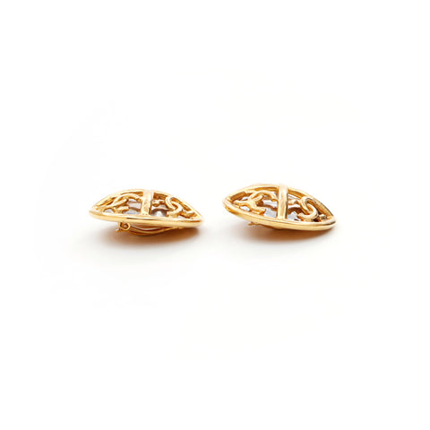 Chanel Round Coco Mark 1995 95p Boucles d'oreilles en or WS3621