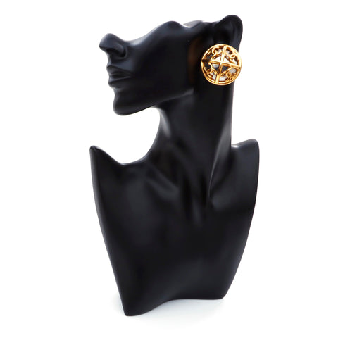 Chanel Round Coco Mark 1995 95p Boucles d'oreilles en or WS3621