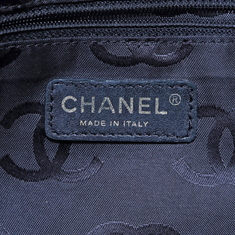 Chanel v-stitched Wild Stitched Handbag Leather Black WS3718