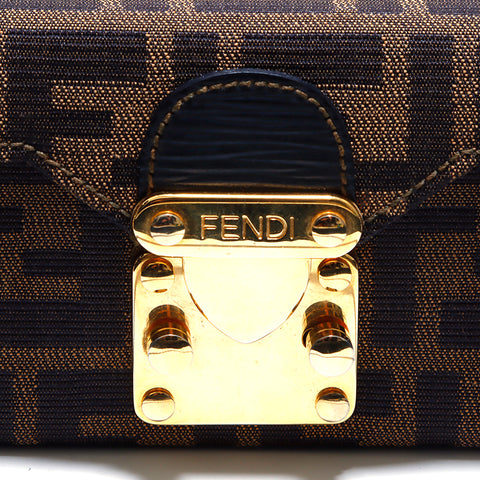 Fendi Zucca洗手盆肩带棕色WS3724