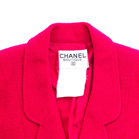 シャネル CHANEL ツイード  ジャケット ウール レッド WS3748