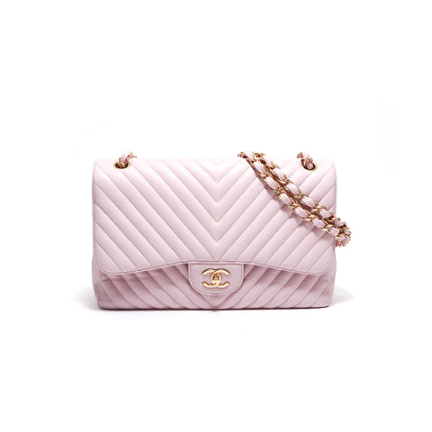 シャネル CHANEL マトラッセ Vステッチ ショルダーバッグ レザー ピンク WS3792