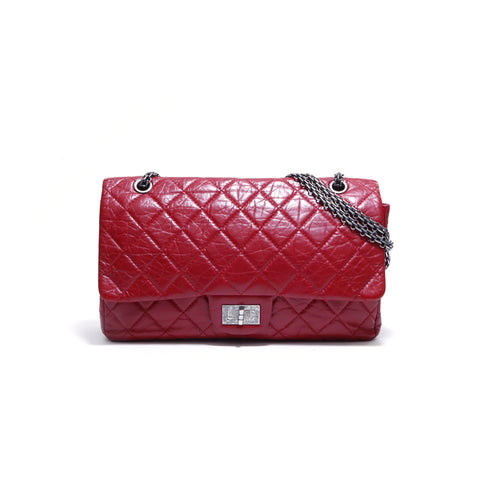 シャネル CHANEL 2.55 マトラッセ ショルダーバッグ レザー レッド WS3797