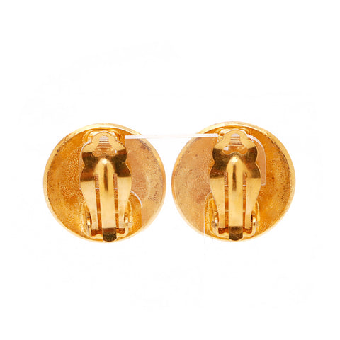 Chanel Coco Mark Round 1996 Gold Ohrringe WS3861