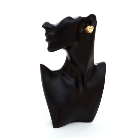 CHANEL COCO Mark Round 1996 Earring gold WS3861