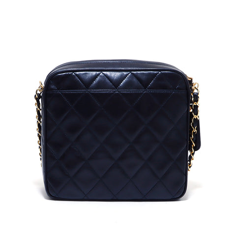 Chanel Coco Mark Matelasse 1995 ~ 1996 Umhängetaschen Lambskin Schwarz WS3924