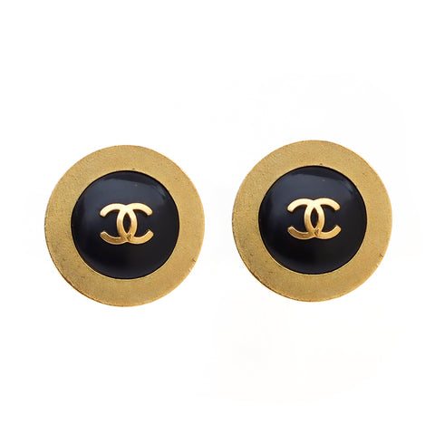 Chanel Coco Marc Round Round Oreing Bings Gold x Black WS3961