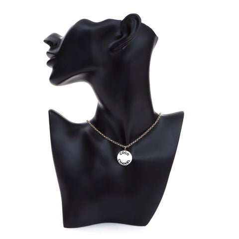 Chanel Chanel Logo Collier Silver x White WS3964