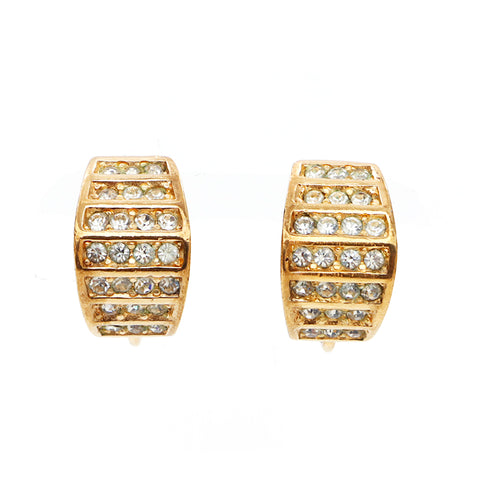 Boucles d'oreilles en strass de dior chrétien Gold WS3977