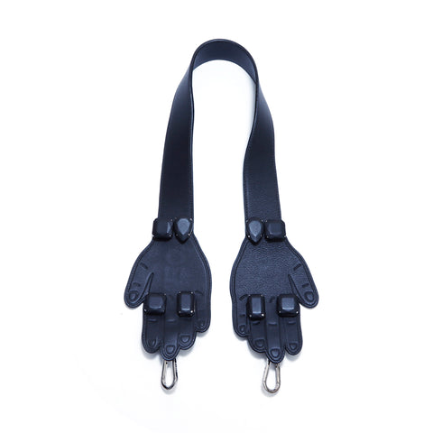 Loewe手图案肩带皮革黑色WS4001