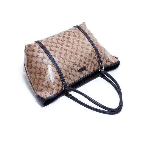 グッチ GUCCI GG スプリーム A4サイズ収納可 PVCレザー 総柄  トートバッグ ブラウン ベージュ WS4011