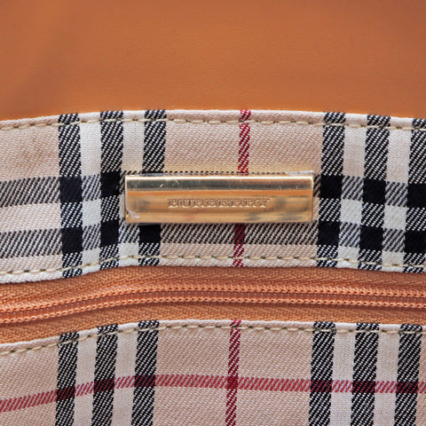 バーバリー BURBERRY ロゴ レザー ハンドバッグ VINTAGE 中古 定番 ブラウン WS4029