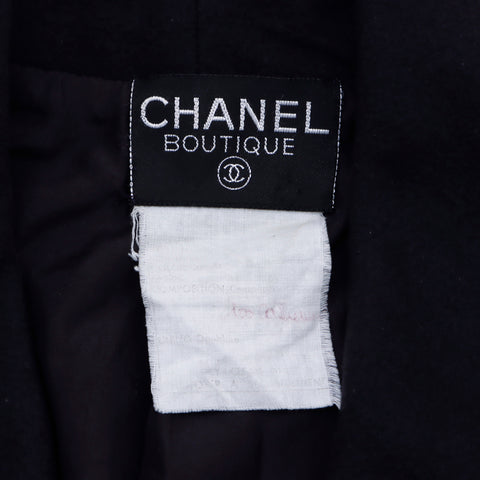 Chanel Coco Button Jacke Wolle Schwarz WS4039