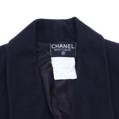 Chanel Coco Button Jacke Wolle Schwarz WS4039
