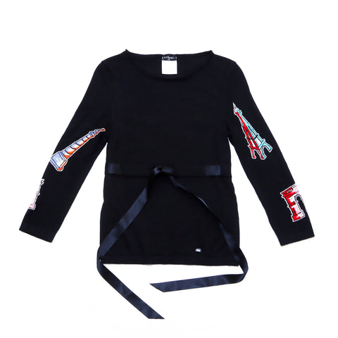 CHANEL With ribbon knit cashmere black WS4043