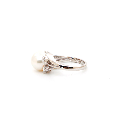 MIKIMOTO PEARL Bague Platine Argentx blanc WS4052