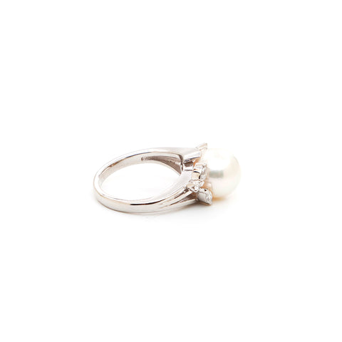 MIKIMOTO PEARL Ring Platinum Silverx white WS4052