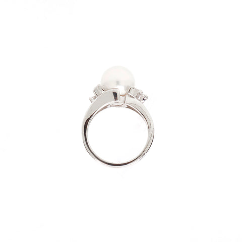 MIKIMOTO PEARL Ring Platinum Silverx white WS4052