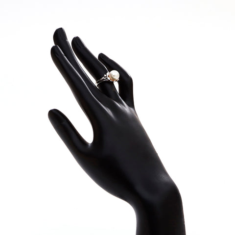 MIKIMOTO PEARL Ring Platinum Silverx white WS4052