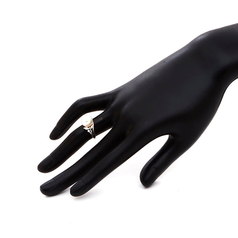 MIKIMOTO PEARL Ring Platinum Silverx white WS4052