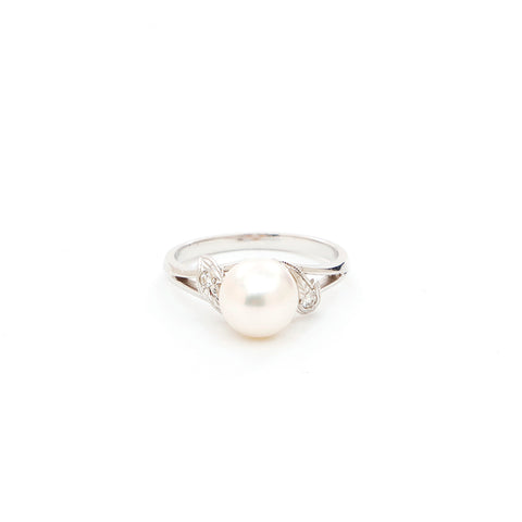 MIKIMOTO PEARL Ring White gold Silverx white WS4053