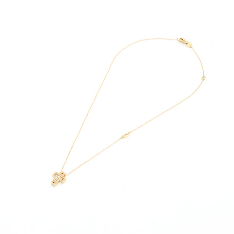 Damiani Diamond Cross Necklace Yellow Gold Gold WS4054