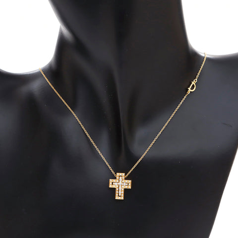 Damiani Diamond Cross Necklace Yellow Gold Gold WS4054