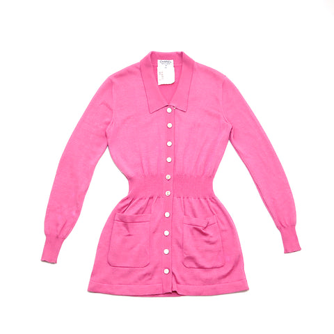 Chanel Cardigan Vintage verwendete klassische Pink WS4068