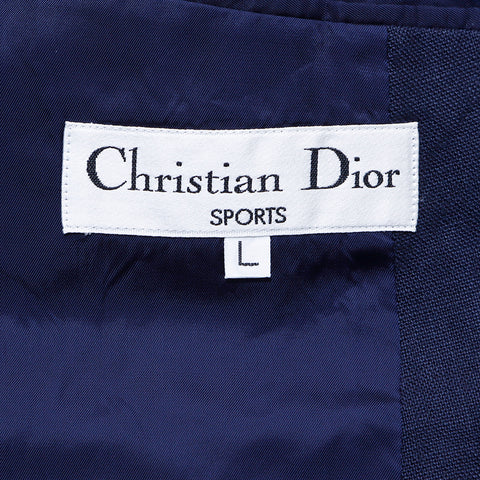 クリスチャンディオール Christian Dior 刺繍CD リネン ジャケット ネイビー WS4075