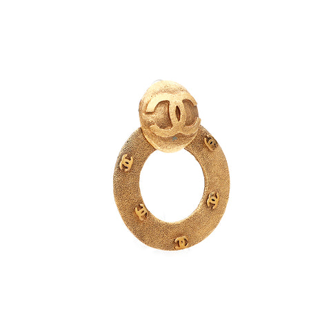 シャネル CHANEL ココマーク Vintage 丸 サークル ラウンド ラージ イヤリング VINTAGE 中古 定番 ゴールド WS4082