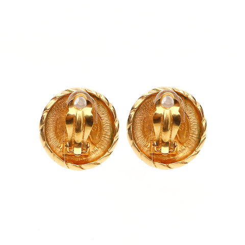 Chanel chanel coco mark rond rond cercle grandes boucles d'oreilles des années 90 1990