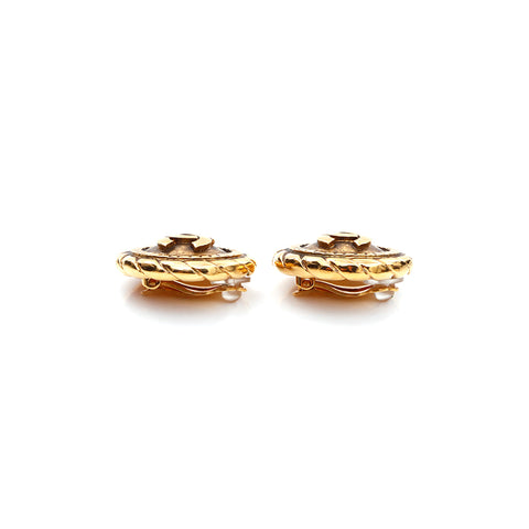Chanel chanel coco mark rond rond cercle grandes boucles d'oreilles des années 90 1990