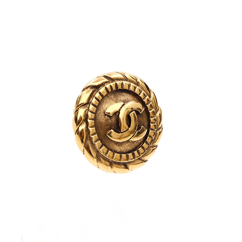 Chanel chanel coco mark rond rond cercle grandes boucles d'oreilles des années 90 1990