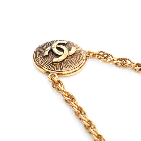 Chanel Coco Mark Chain rond Cercle Collier Round Collier Gold WS4098